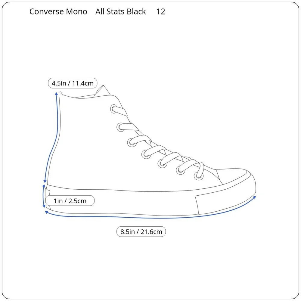 Converse All Star Leather High Top Mono‎ Sneakers Shoes Junior 12 Black D Rings